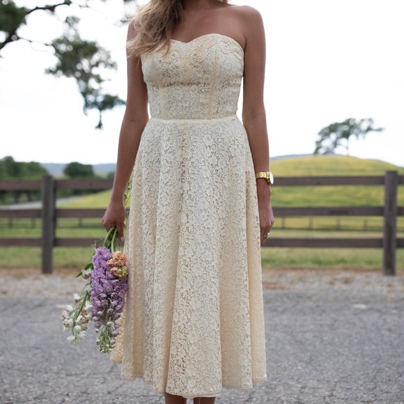 Vintage ~ Cream Lace Strapless approx. size 8 - Picture 6 of 6